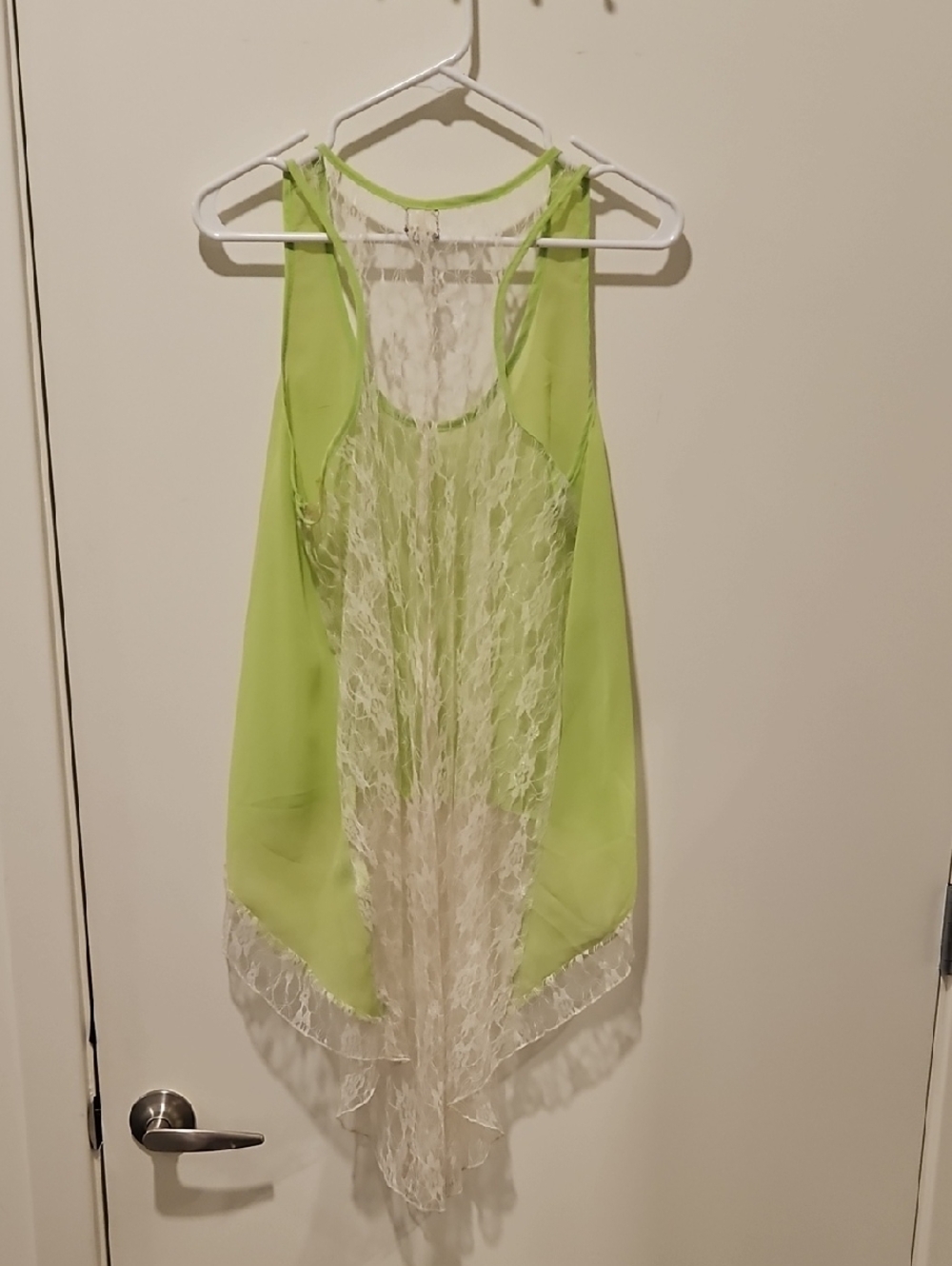 Ali & Kris Lime Green Lace-Back Racerback Tank